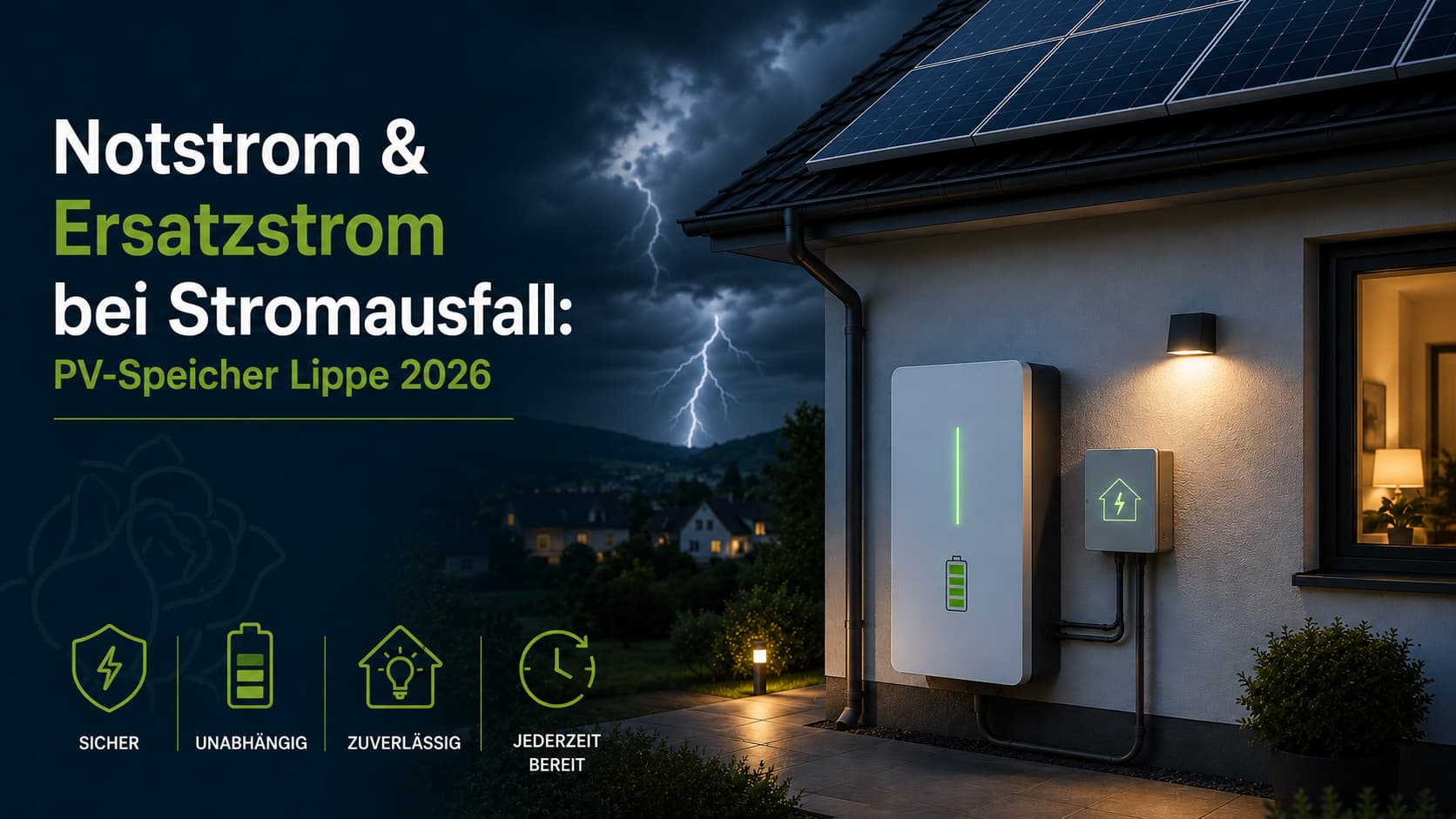 Ersatzstromfähiger Sungrow-Speicher einer Photovoltaikanlage mit Notstrom-Backup in einer Villa im Kreis Lippe