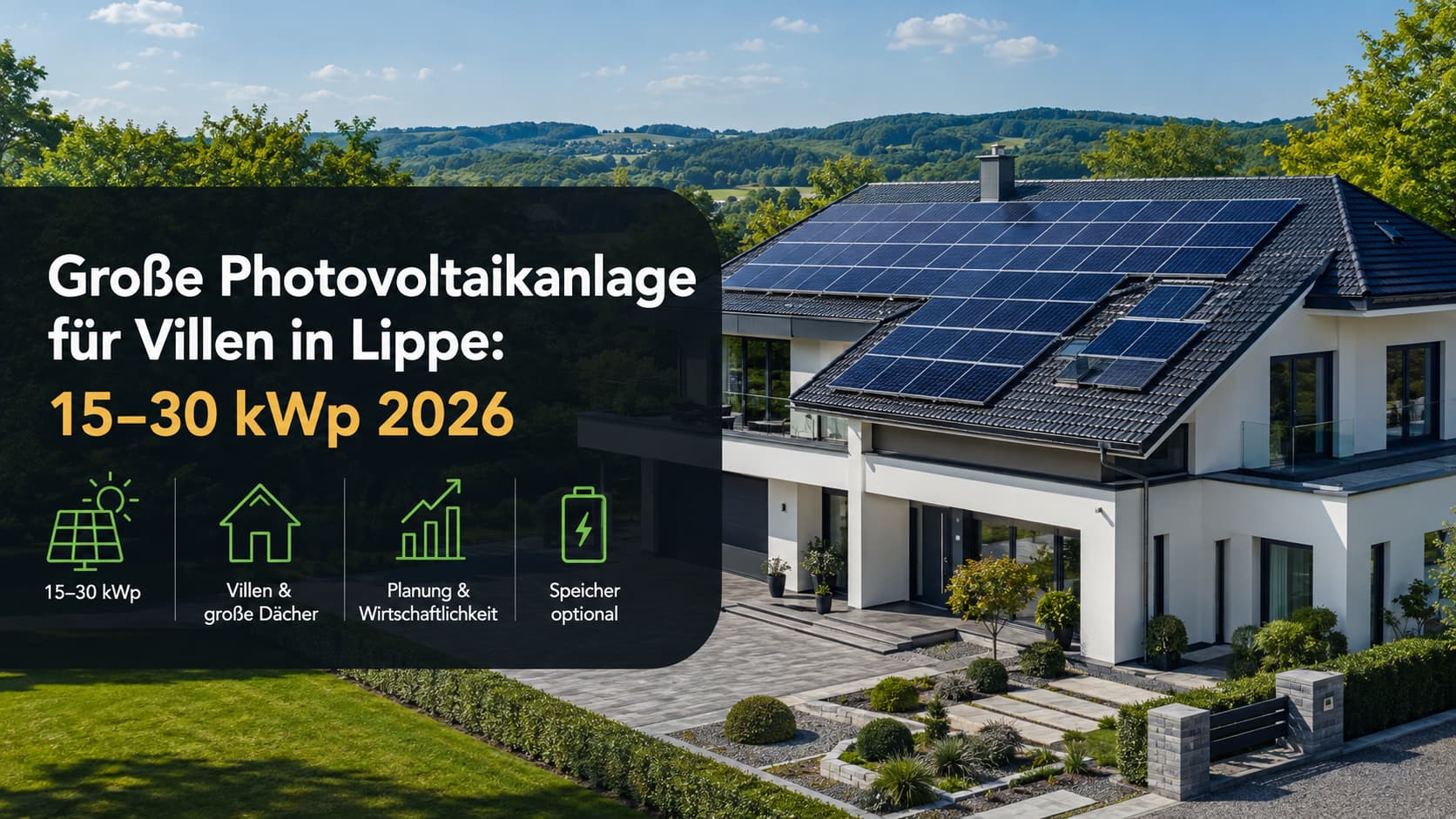Große Photovoltaikanlage für Villen in Lippe: 15–30 kWp 2026