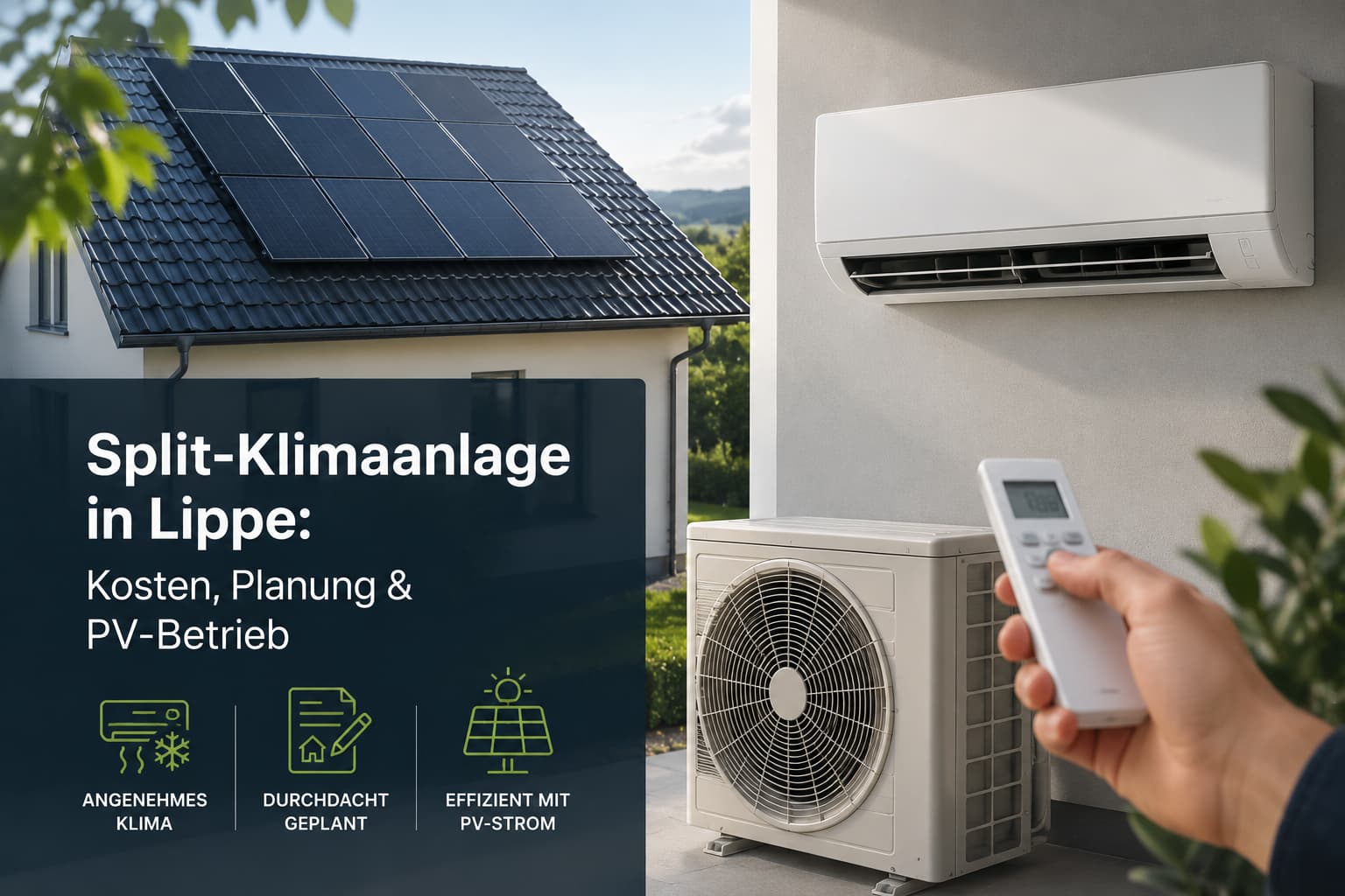 Split-Klimaanlage in Lippe: Kosten, Planung & PV-Betrieb